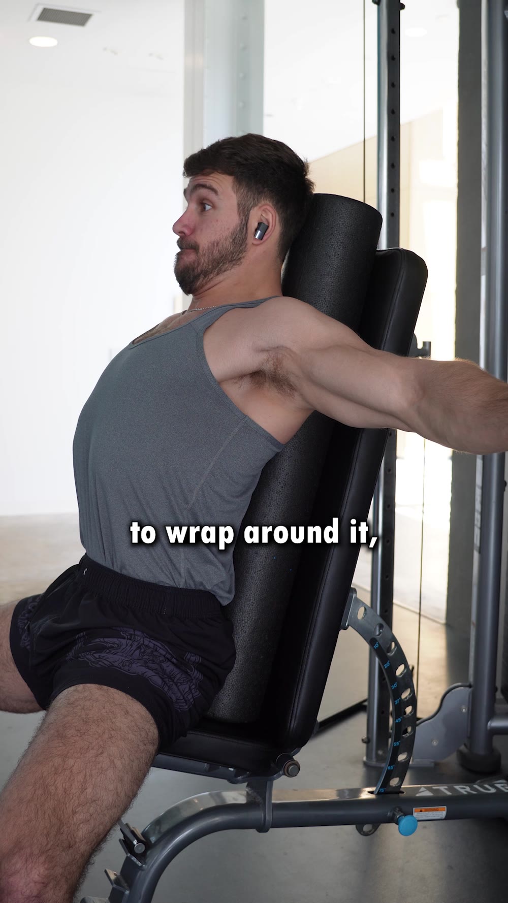 Roller cable fly on an incline bench