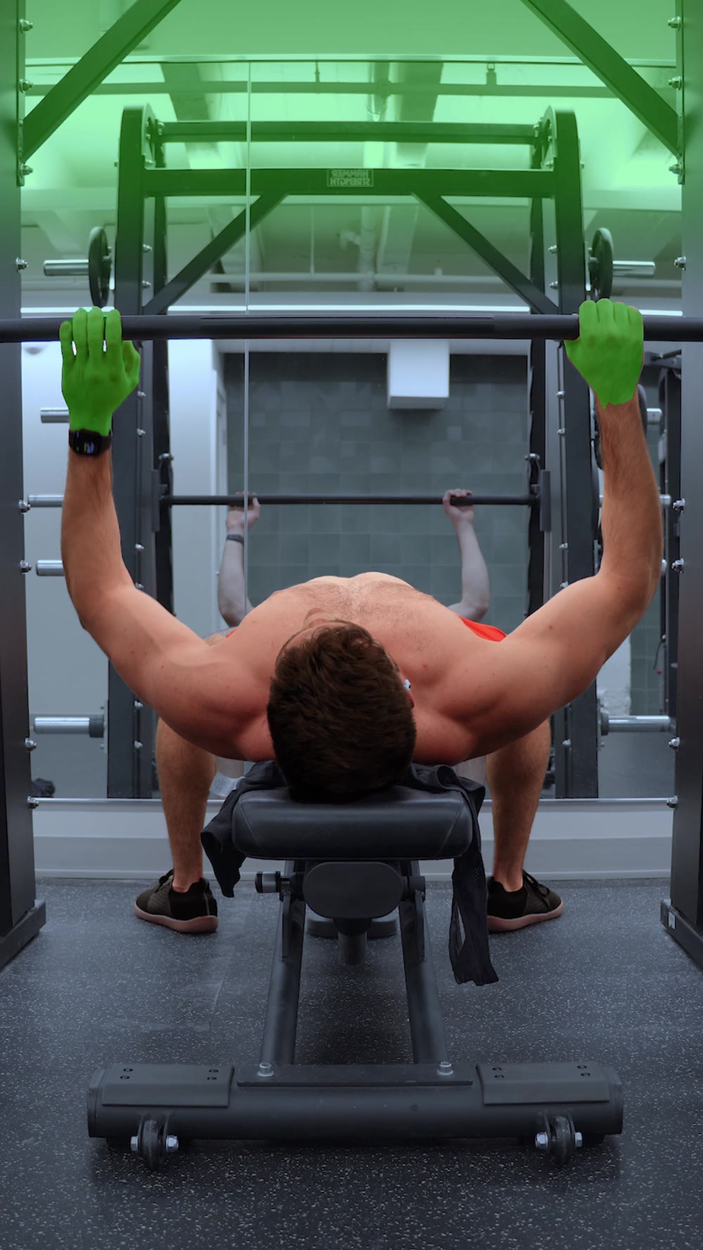 Smith machine chest press